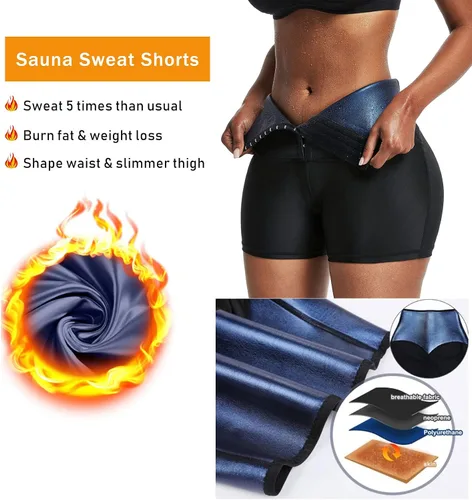 Vista 3 de JGS1996 Leggings de sauna de cintura alta para mujer con bolsillos, pantalones de entrenamiento de cintura, control de abdomen y calor, Pantalones