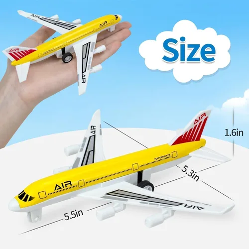 Vista 3 de Juguetes de Avión, Avión de Metal con Retroceso para Niños y Niñas de 3 4 5 6 7 Años, Modelos de Aviones Die Cast, Vehículos de Juego para Niños