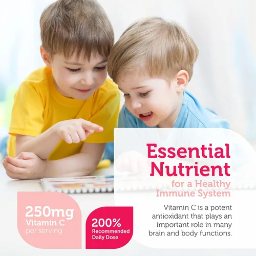Vista 3 de Zahler Junior C Advanced Vitamina C masticable para niños, vitaminas en delicioso sabor a naranja, vitamina C Kosher Kids para inmunidad