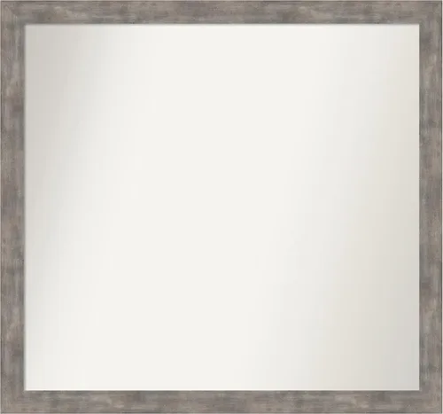 Vista 79 de Amanti Art Silver Bathroom Mirror for Over Sink, 26x45 Custom Made Marred Pewter Rectangle Vanity Mirror, Oversize Casual Wood Frame, Hangs Estaño