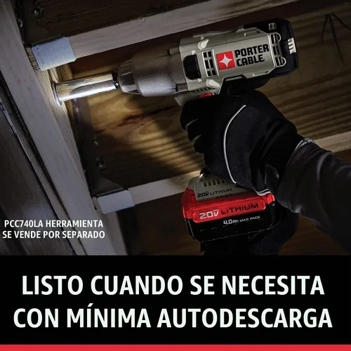 Vista 5 de PORTER-CABLE Batería de litio de 20 V MAX*, 4.0-Ah, paquete de 2 (PCC685LP)