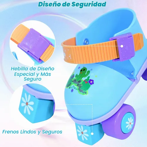 Vista 4 de Kids Roller Skate for Girls Boys Ages 2-5 Years Old, Adjustable Toddler Rollerskates, Children Beginner Roller Skate RS209