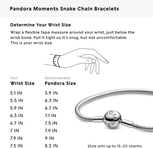 Vista 7 de Pandora - Brazalete de serpiente, brazalete con dijes, joyería Smooth Moments