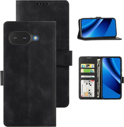 Vista 21 de Funda tipo cartera con tapa para Google Pixel 6a, [piel sintética + parachoques de TPU] [3 ranuras para tarjetas] [función de soporte]