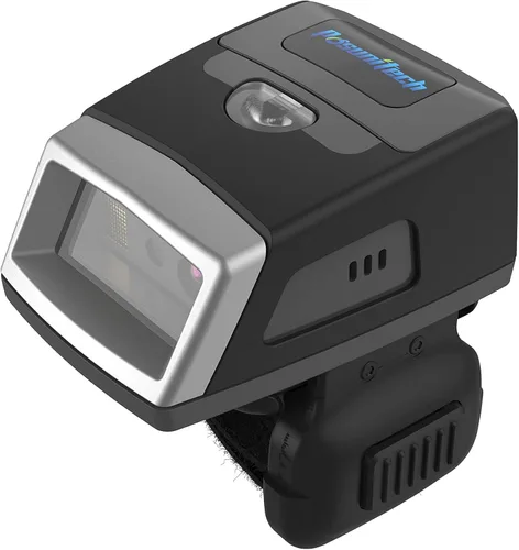 Vista 7 de EF02 Ring Barcode Scanner 1D Bluetooth NFC con base de carga Zebra SE965 Engine, Hands-Free Scanning, Finger Wearable