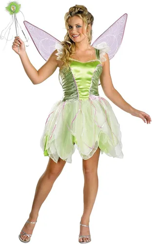 Vista 2 de Tinker Bell Deluxe Adulto Mujer Disfraz Talla 7-9, Verde