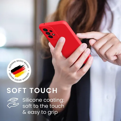 Vista 4 de kwmobile Funda compatible con Samsung Galaxy A32 5G - Funda de silicona TPU con acabado suave - Rosa impresionante
