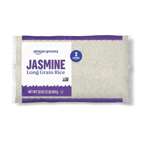 Vista 7 de Amazon Grocery, Arroz Jasmine de grano largo, 5 libras (anteriormente Happy Belly, el empaque puede variar)