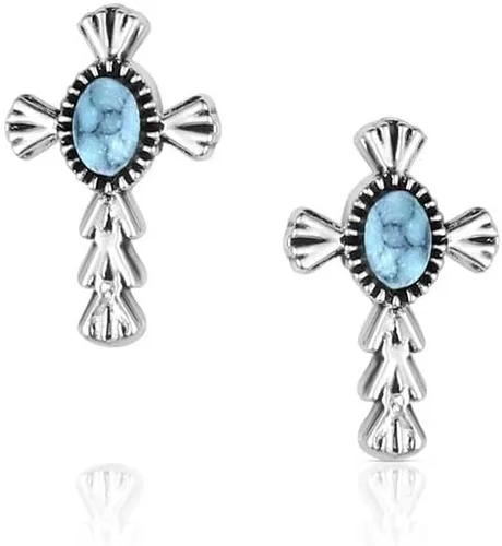 Vista 24 de Montana Silversmiths Pendientes de cruz estilo de vida occidental