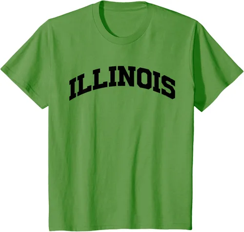 Vista 61 de Illinois Gift - Camiseta de diseño deportivo con texto universitario, gris, S