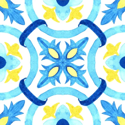 Vista 6 de Pegatinas de Azulejos Estilo Azulejo Español Portugués Despegar y Pegar para Salpicadero Juego de 16 piezas (3.9_10)