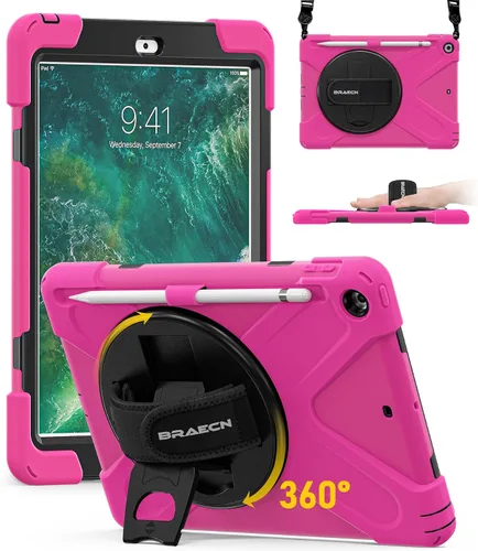 Vista 15 de BRAECN Funda para iPad 6ª/5ª Generación, Funda iPad 9.7 2018/2017 - Resistente a Prueba de Golpes con Soporte para Lápices, Correa de Hombro