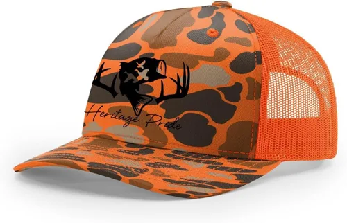 Vista 17 de Heritage Pride Sombrero de camionero de malla bordada para hombre de caza de pato de pesca de ciervos