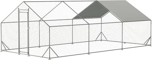 Vista 2 de Jaula de metal grande de alambre galvanizado hexagonal sumergida de plástico, con cubierta extraíble impermeable y anti-ultravioleta, cubierta