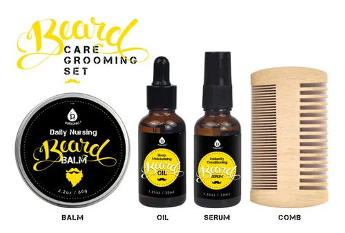 Vista 2 de Pursonic Fathers Day Beard Kit Gifts For men - Care Grooming Set-Ultimate - Beard Grooming Kit For Men - Beard Comb, Beard Oil,Beard Balm & Beard