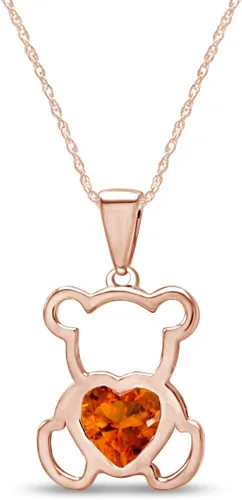 Vista 22 de Collar con colgante de oso de peluche con piedra natal para mujer Simulated Alexandrite