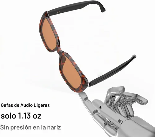 Vista 4 de Gafas de sol inteligentes con audio Bluetooth con altavoces, protección UV400, lentes de bloqueo de luz azul para hombres y mujeres Uf-17