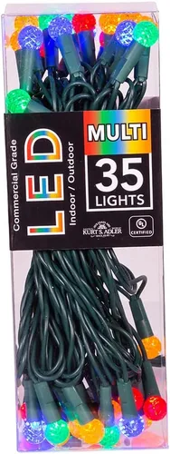 Vista 2 de Kurt S. Adler UL 35 Multicolor G12 Juego de luces LED de alambre verde, 17.6 pies