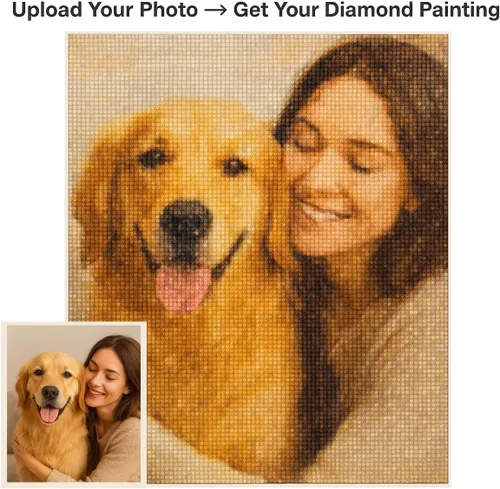Vista 2 de Maydear Kits de pintura de diamantes personalizados para adultos – Foto personalizada para arte de diamantes, taladro completo 5D DIY Diamond Dotz