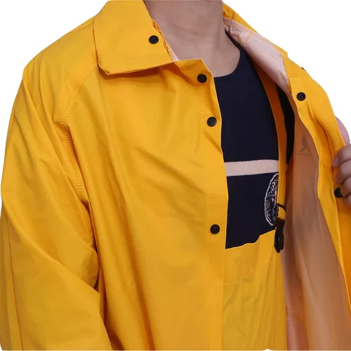 Vista 6 de RainRider Traje de lluvia comercial para hombre, de alta visibilidad, de cuero, resistente, impermeable, con peto, pantalones en general