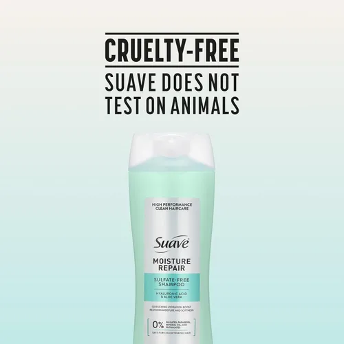 Vista 9 de Suave Champú reparador de humedad, sin sulfatos, para restaurar la humedad con cada lavado, seguro para el cabello tratado con color, 12.6 onzas