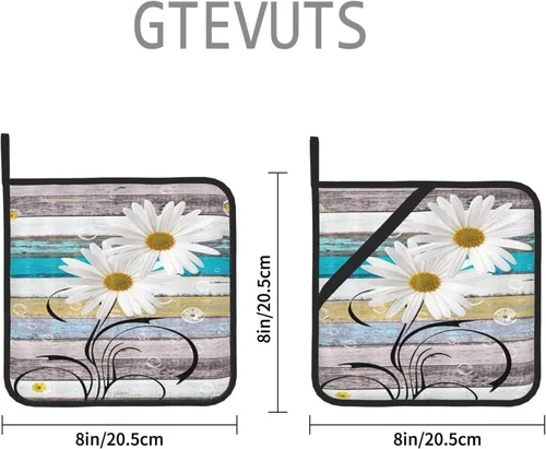 Vista 3 de Paquete de 2 soportes para macetas rústicas de margaritas con bucles para colgar, juego de agarraderas para decoración de concurso, encimera