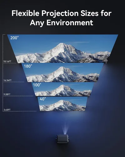 Vista 8 de [1800 ANSI / AI Auto Focus / Control de voz] Proyector 4K con WiFi y Bluetooth, proyector inteligente para exteriores 4k, más de 10,000 aplicaciones