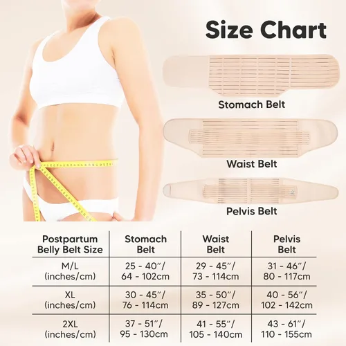 Vista 6 de 3 en 1 Soporte Posparto para el Abdomen. Banda para el vientre para etapa posnatal, embarazo, maternidad, fajas moldeadoras de cuerpo para mujeres