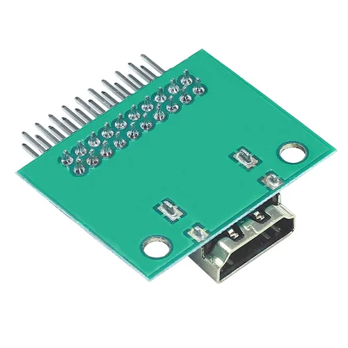 Vista 6 de 5 unids 19Pin HDMI hembra Breakout PCB Junta 0.10 in Pin de ángulo