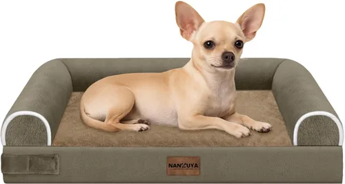 Vista 97 de NANUYA - Cama ortopédica para perros de tamaño mediano/grande, lavable: Camas con almohada para perros de tamaño mediano/grande, sofá de espuma