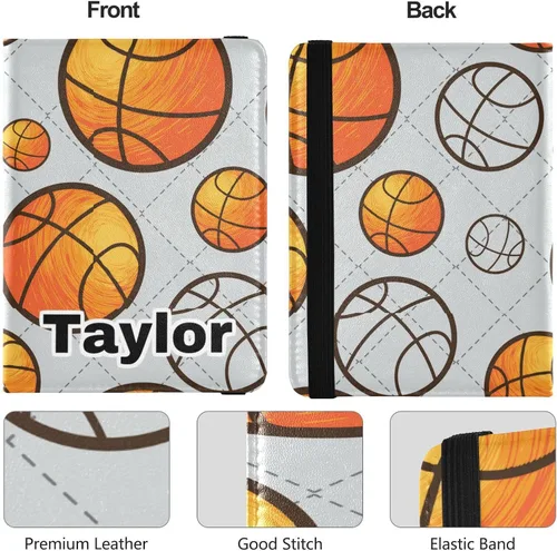 Vista 2 de Combo de portatarjetas y pasaporte de baloncesto personalizado con tarjetero con tarjetero de tarjeta de crédito, soporte para pasaporte
