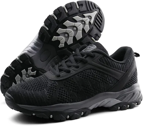 Vista 2 de JABASIC Zapatos de senderismo para mujer tenis de senderismo de punto para exteriores