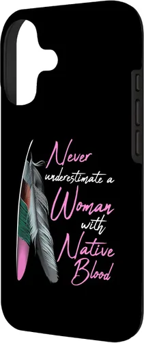 Vista 2 de Funda para iPhone 17 con texto en inglés "Native American Indian A Woman with Native Blood