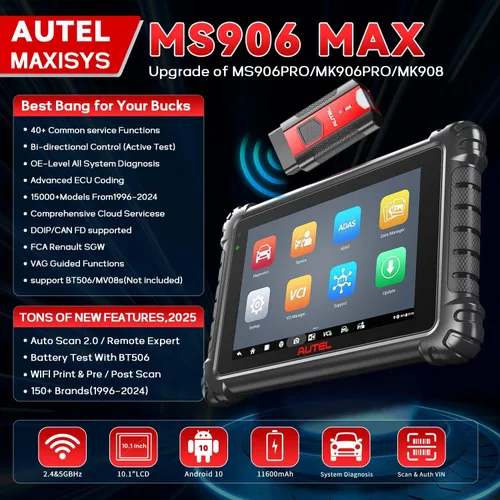 Vista 2 de Autel MaxiSys MS906MAX 2026 mucho mejor que MS906 Pro, Autel Scanner, herramienta de escaneo superior DoIP CANFD herramienta de diagnóstico