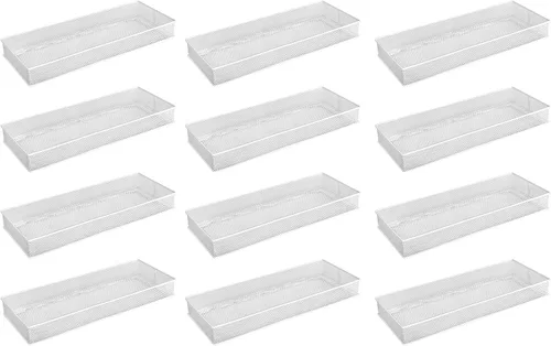 Vista 13 de YBM HOME Organizador de cajones de malla blanca para cajones y estantes, soporte para suministros escolares, cesta organizadora de escritorio