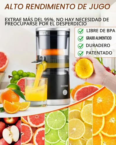 Vista 2 de Exprimidor eléctrico de cítricos recargable - Máquinas exprimidoras eléctricas con USB y cepillo de limpieza, exprimidor compacto portátil