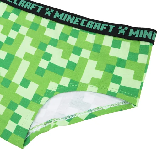Vista 3 de Minecraft Girls 10-Pack 100% Cotton Underwear and Super Soft Hipster in Size 4, 6, 8, 10