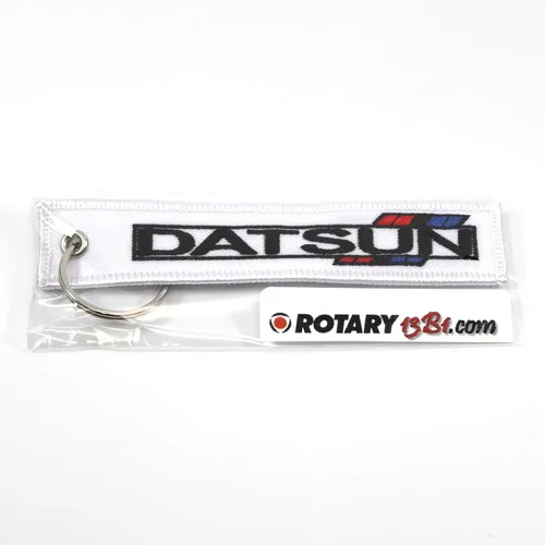Vista 4 de Rotary13B1 DATSUN Jet Tag Llavero 1 pulgada x 5 pulgadas - Blanco, Blanco