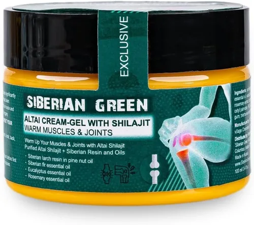 Vista 2 de Siberian Green Altai Crema Gel "Músculos y Articulaciones Cálidos" con Aceites Esenciales de Nuez de Pino Shilajit Resina y Hierbas 3.4 fl oz
