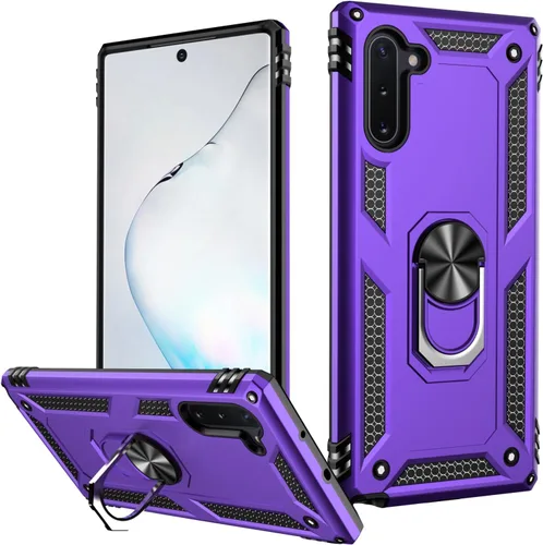 Vista 13 de LUMARKE Funda protectora para Galaxy Note 10, pasa 16 pies, prueba de caídas de grado militar, resistente con soporte de anillo magnético, Negro
