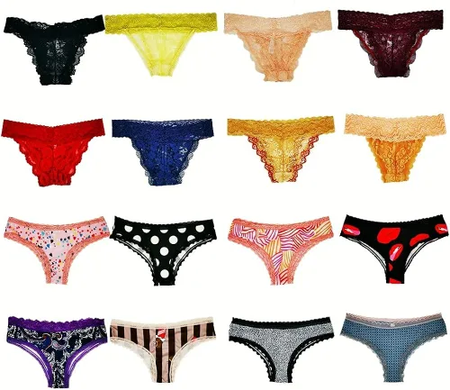 Vista 5 de Dircho Ropa interior para mujer, paquete variado de tangas con ribete de encaje, bragas hipsters y más surtidos a granel