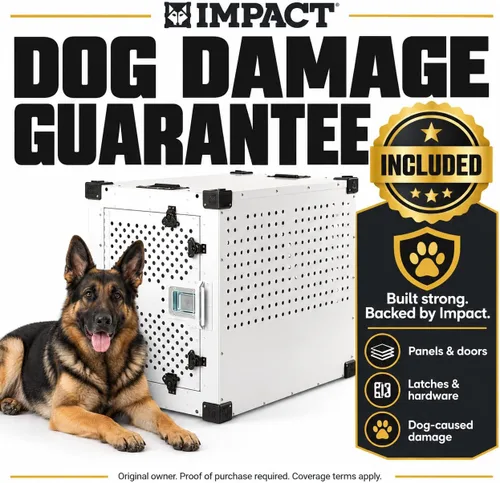 Vista 2 de Cajón Impact Indestructible para Perros de Alta Ansiedad para Perros Medianos - Perrera de Interior Resistente a Prueba de Escapes con Aluminio