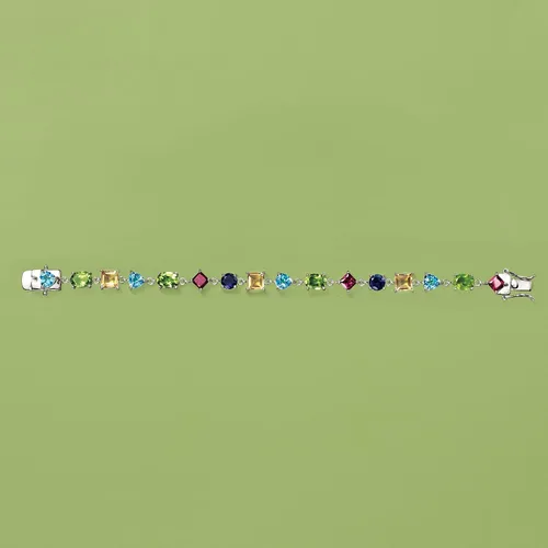 Vista 3 de Pulsera de piedras múltiples Ross-Simons de 18,50 qt. t. en plata de ley, no conocido, 2016472