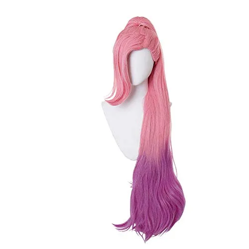 Vista 5 de Peluca de cabello ondulado largo degradado Anime Cosplay Hair COS (Azul)