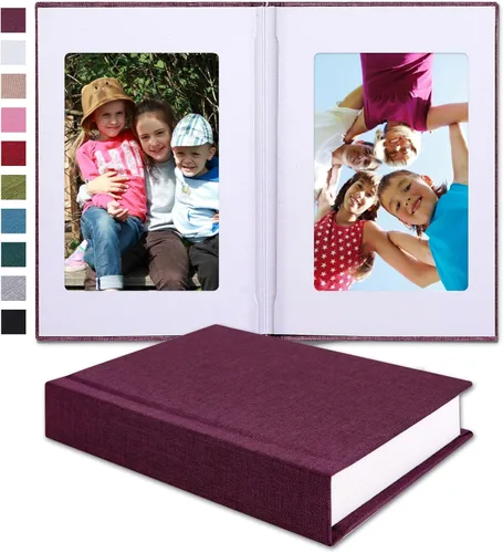 Vista 7 de Pssoss Álbum de fotos pequeño de 4 x 6 pulgadas con espacio de escritura con capacidad para 20 fotos, ideal para álbum temático de boda y álbum