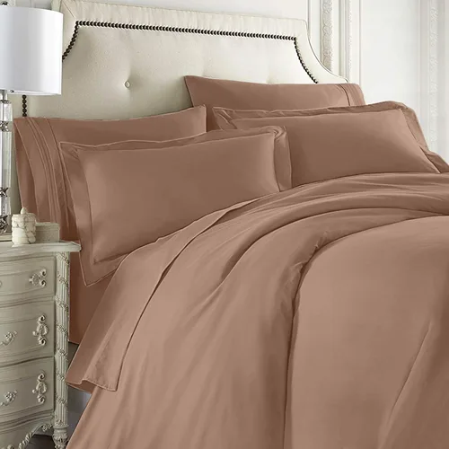 Vista 12 de Clara Clark Juego completo de ropa de cama de 5 piezas que incluye sábanas bajeras y planas, funda de edredón, fundas de almohada