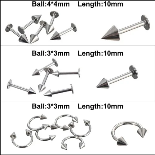 Vista 5 de 156085 piezas de piercings corporales, decoración de joyería, unisex, lengua, nariz, uñas, ombligo, juego de anillos de regalo