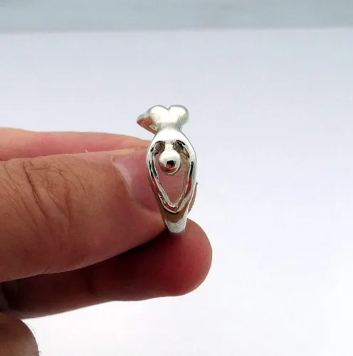 Vista 2 de Erotic ring in sterling silver, erotic jewelry, sterling silver erotic ring, silver naked lady, adult jewelry, adult ring, erotic nudity, nude girl