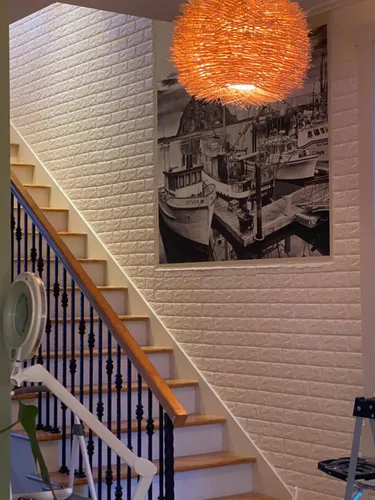 Vista 2 de 10 calcomanías de pared de ladrillo 3D, 59 pies cuadrados de espuma de polietileno, papel tapiz autoadhesivo extraíble e impermeable, azulejos