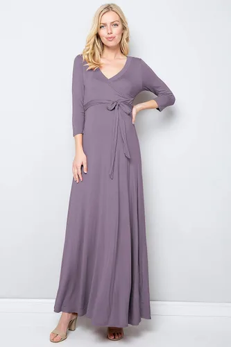 Vista 2 de My Bump Vestido largo cruzado de maternidad (fabricado en Estados Unidos)